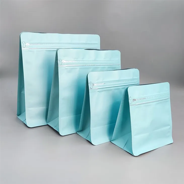 Базовые пакеты Light Blue Cube с восемью-боковыми уплотнениями и клапаном для кофе